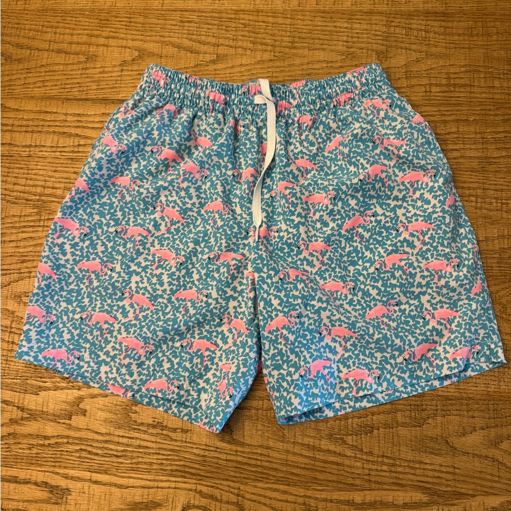 Chubbies Vibrant Blue Pink Swim Trunks